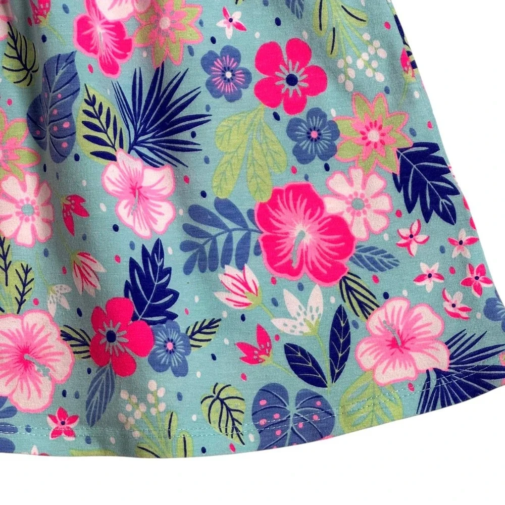 Tommy Bahama Girls Aqua Pink Tropical Floral Cut-Out‎ Sundress Size M 7-8
